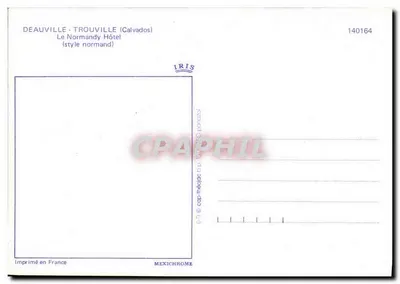 Deauville - Trouville (Calvados) — El Hotel Normandy (estilo normando) — IRIS, n.º 140164 — Reverso