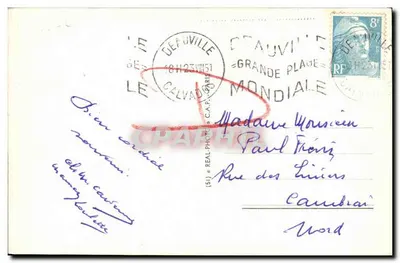 Deauville - Plaża z kwiatami - Hotel Normandy — wydawca C.A.A. nr 279 — Rewers