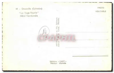 Deauville (Calvados) — 'La Plage Fleurie' Hotel Normandie — Gaby — Verso