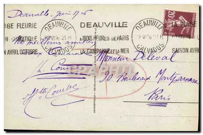 Deauville - Kwitnąca plaża - Normandyjski Hotel i tenisy — Rewers