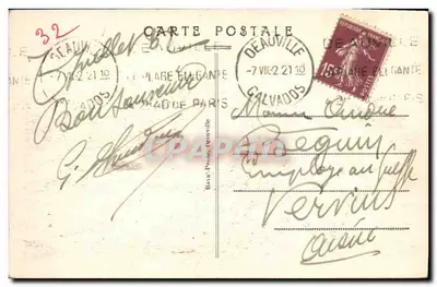 Deauville-Plage-Fleurie — Hotel Real e os Jardins — editor desconhecido, n°8 — Verso