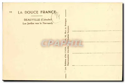 Los Jardines hacia la Normandía — Deauville (Calvados) — Ediciones de Arte YVON — Reverso
