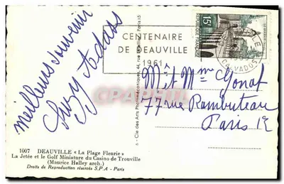 Deauville — Plaża Kwitnąca i Mały Golf Kasyna Trouville — Maurice Halley arch. — seria 1007 — Rewers