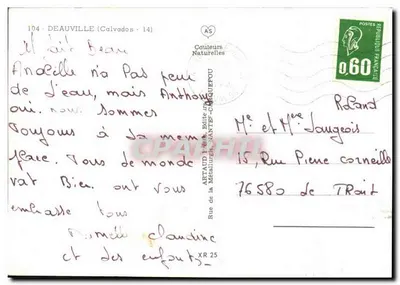 Deauville — El casino — Editor Artaud, n°104 — Reverso