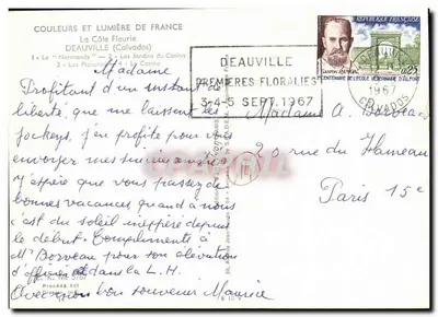 Deauville — Vue panoramique des jardins, du casino et de la plage — Édition Jean-Jean, n° 610 V — Verso
