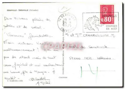 Deauville - Trouville — vista panorâmica — Combièr Imprimeur Mâcon — Verso