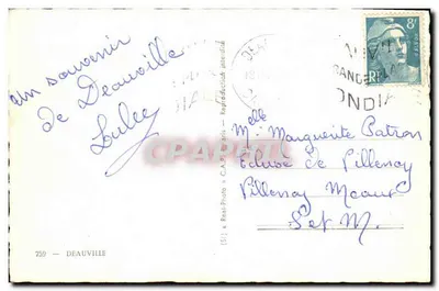 Deauville — Lembrete de Deauville — C.A. Photo Paris — Verso