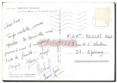 Place Horny e o mercado coberto — Deauville (Calvados) — Edição Sapromos — Verso