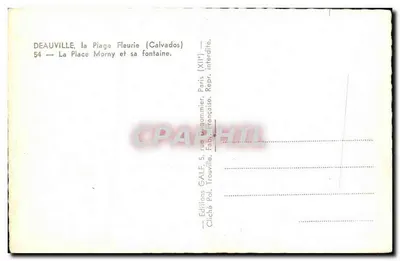 Deauville, Plac Morny i jego fontanna — Wydawnictwo GALF, Paryż — Rewers