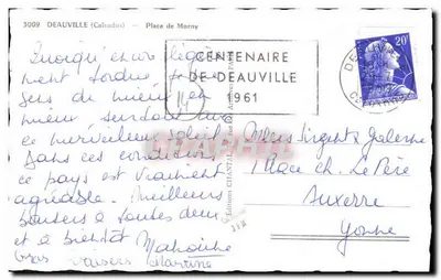 Place de Morny — Deauville (Calvados) — Edizioni Chantal, n° 3009 — Verso