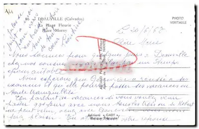 Place Morny — Deauville (Calvados) — Éditions Gaby — Verso