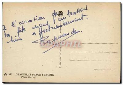 Plaza Morny — Deauville-Plage Fleurie — C.H. des Arts Photomécaniques — Reverso