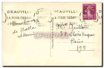 Deauville-Plage Fleurie — Os jogos na praia — Cap — Verso