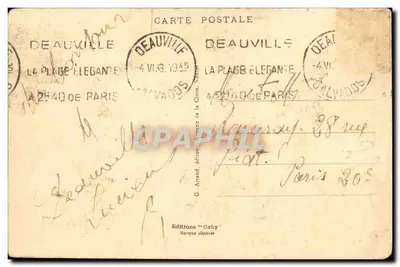 Deauville — La Plage Fleurie — Éditeur G. Arand, n°12 — Verso