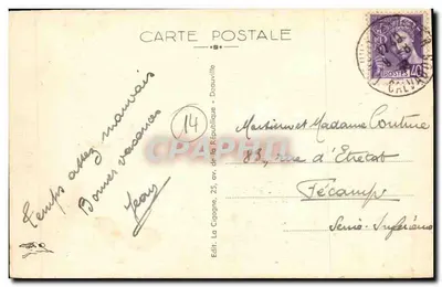 Deauville, plaża kwitnąca — widok plaży — wydawca La Cigogne, n°200 — Rewers