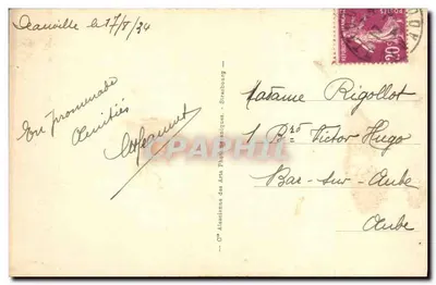 Deauville — A Praia em Direção à Ponta, passeio de Trouville — C° Alsacienne dos Artes Fotográficas — Verso