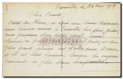Deauville - Praia Fleurie - Após o Banho — Éditeur Bilhete postal antigo 364 — Verso
