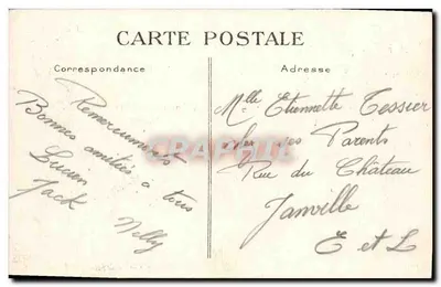 Deauville — A Praia das Flores. Na onda. — G. F., Le Havre — Verso