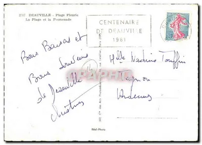 Deauville - Strand und Promenade — 100. Jubiläum Deauville 1961 — Cie des Arts Photomécaniques — Rückseite