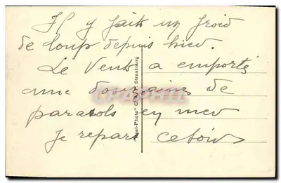 Deauville - A Praia Florida — Bilhete postal antigo n°159 — editor C.A.P. — Verso