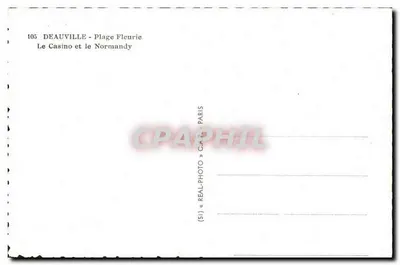 Deauville - Praia Florida — O Casino e o Normandy — REAL-PHOTO PARIS — Verso