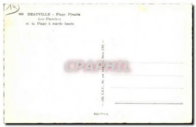 Deauville — As Planchas e a Praia com maré alta — C.A.P. n° 969 — Verso