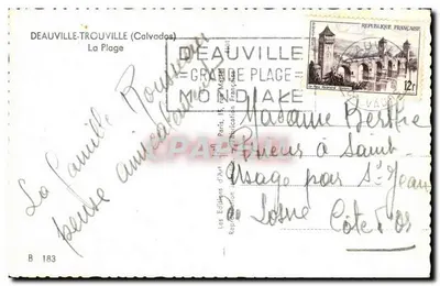 Deauville - A Praia — vista da promenade e do cais — editor Les Editions d'Art, n° B 183 — Verso