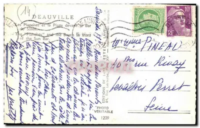 Deauville — As Planches e a Praia em frente ao Bar do Sol — Estel — Verso