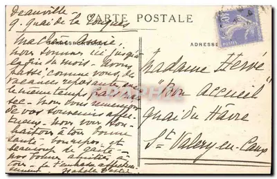 Deauville. A Praia Florida. As Pranchas e os Banhos — G. F., Le Havre, n°491 — Verso