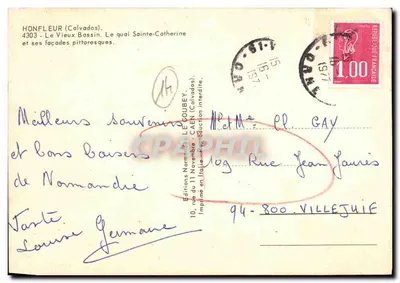 Honfleur — Stary Port i jego urocze fasady — Éditions Normandes LÉ GOUBEY — Rewers