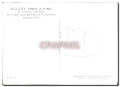 HONFLEUR (Calvados) - Puerto de la Lieutenancé y muelle Beaulieu — Ediciones de Arte "YVON", París — Reverso