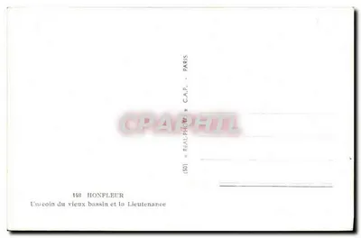 Honfleur — fragment starego portu i Lieutenante — C.A.P. n°148 — Rewers