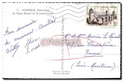 HONFLEUR — Stary port i komendantura — Éditions Gaby — Rewers