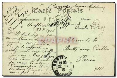 Honfleur — Odpłynięcie statku z Gwinei — ND. Fot. — Rewers
