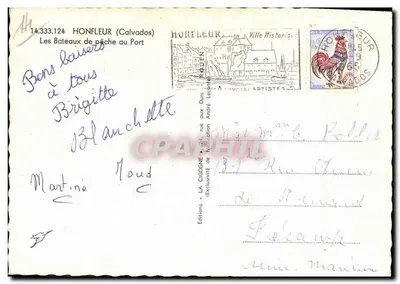 HONFLEUR — 어부의 배들이 있는 항구 — Éditions LA CIGOGNE — 뒷면