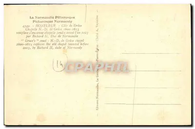 HONFLEUR — Wybrzeże łaski — Katedra NMP łaski — Wydawca Le Gouby, nr 4349 — Rewers