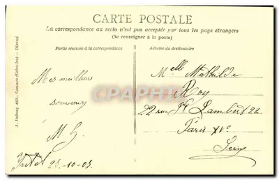 Kobieta w stroju z przeszłości — Honfleur (Pierwsza Republika) — D. Louveau, Honfleur — Rewers