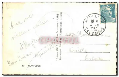 Honfleur — Souvenir d'Honfleur — Wydawnictwo Galf — Rewers