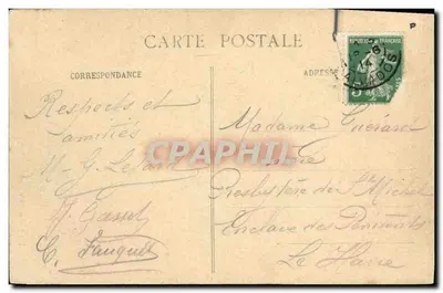 Honfleur — Cena portuária com pescador, mulher e criança — Coll. A. L'ble-Adam, sucessores - 14 — Verso