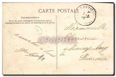 Pocałunek z Monfleur — Wydawca ELD — znaczek 5c — Rewers