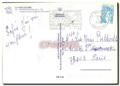 Honfleur — La Chiesa di Santa Caterina illuminata — Artaud Frères, XR 152 — Verso