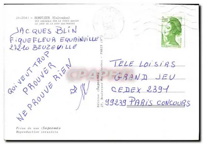 Honfleur — Vista geral sobre o velho cais — Edição Sapromes — Verso
