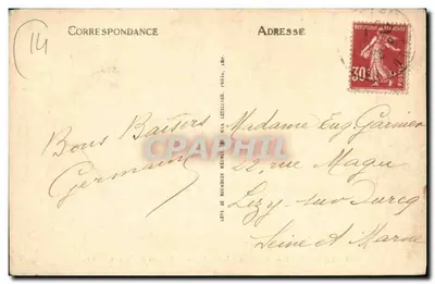 Honfleur — Hotel du Cheval Blanc i statek z Havru — LL. — nr 59 — Rewers