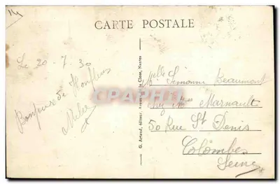 Honfleur — Widok na przystań — G. Artaud, wydawca — Rewers