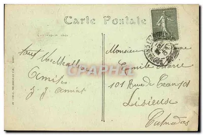 Stara pocztówka Honfleur La Lieutenance et L Hotel — Rewers