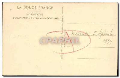 Honfleur — A Lieutenancée (século XVI) — A Doce França — Verso