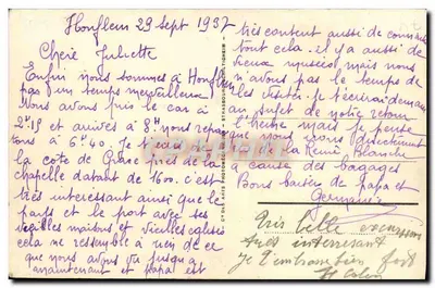 Honfleur - La Lieutenante i stary port — LL 244 — Rewers