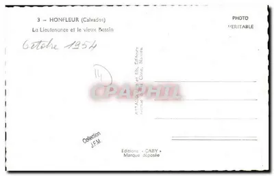 Honfleur (Calvados) — La Lieutenancé y el viejo Bassin — Ediciones Caby — Reverso