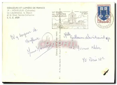 Honfleur — Il porto e il molo di Santa Caterina — Edizioni d'Arte Jean-Jaures — Verso