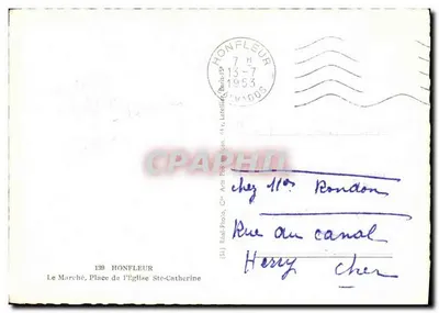 Honfleur — Rynek, Plac Świętej Katarzyny — Cie Raat-Photo, nr 139 — Rewers